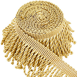 Золотистый 5 ярдов полиэстеровых крученых лент с кисточками, для оформления окон, золотые, 2-1/2 дюйм (62 мм)