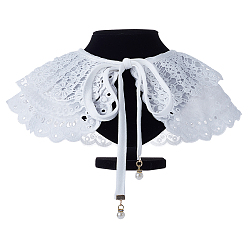 Белый Дым 1 съемные полиэстеровые кружевные воротники, с подвесками из сплава и пластика, имитирующими жемчуг, край аппликации для шитья одежды, аксессуары для одежды diy, серый, 335x345x1 мм