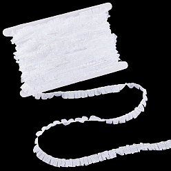 Белый 20м плиссированная полиэстеровая лента, для свадебной отделки края воротника платья, белые, 5/8 дюйм (15 мм)