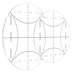 Прозрачный 2шт 2 стиль акриловые линейки для квилтинга, круглые шаблоны, прозрачный пэчворк шитье ремесло линейка diy инструменты, с отверстием, прозрачные, 12.5~25.5x0.2 см, отверстие : 3~5x18~35 мм, 1 шт / стиль