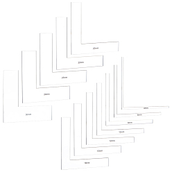 Прозрачный 1 набор акриловых позиционирующих деталей, помощники по углам карт, для прецизионной штамповки, изготовление открыток из бумаги, скрапбукинга, l-образный, прозрачные, 100x100x2.6 мм, ширина стороны: 3.7~30мм, 12 шт / комплект