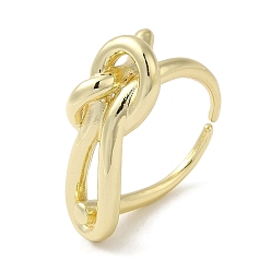 Golden Brass Open Cuff Rings, Knot Ring for Women, Golden, 2~10mm, Inner Diameter: 18mm