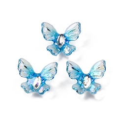 Темно-Голубой Кабошоны из радужной смолы, бабочка, глубокое синее небо, 10x11x3 мм