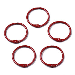 Red Spray Painted Iron Split Key Rings, Ring, Red, 30x4mm