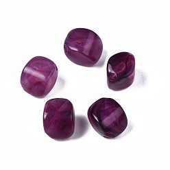 Lila Acryl-Perlen, Nachahmung Edelstein-Stil, Karo, lila, 12x12x8 mm, Bohrung: 1.8 mm, ca. 830 Stk. / 500 g