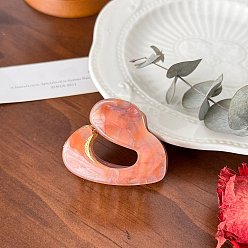 Помидор Заколки для волос из ацетата целлюлозы и железных когтей, аксессуары для волос для женщин и девочек, сердце, помидор, 46 мм