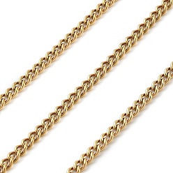 Золотой 316l хирургические цепи из нержавеющей стали, несварные, ионное покрытие (ip), с катушкой, золотые, 5x3.5x1 мм