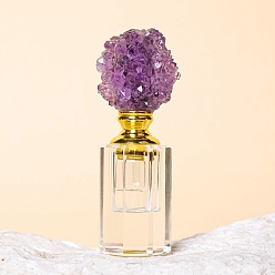 Amethyst Amethyst-Rollerball-Flaschen, Nachfüllbare Flasche mit ätherischem Öl, 2.8x8~9 cm, Kapazität: 3 ml (0.10 fl. oz)