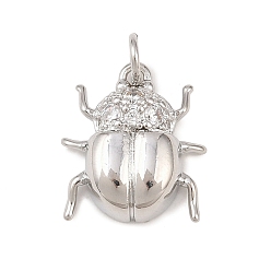 Платина Латунные микро проложить кубического циркония подвески, обереги от насекомых, долговечный, без кадмия и без свинца, стойки покрытие, с целью перехода в кольце, платина, 16x14x4.5 мм, отверстие : 3.4 мм