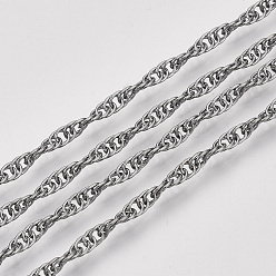 Черный Цвет Металла Сингапурские паяные латунные покрытые железом цепи, цепи водных волн, с катушкой, металлический черный , 2x1x0.2 мм, около 328.08 футов (100 м) / рулон