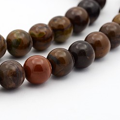 Chinese Writing Stone Natural Chinese Writing Stone Round Bead Strands, 3mm, Hole: 0.6~0.7mm, about 135pcs/strand, 15.7 inch