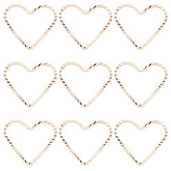 Настоящее золото 18K 100 латунные соединительные кольца шт., сердце, реальный 18 k позолоченный, 13x14.5x1 мм