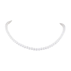 White Imitation Pearl Acrylic Beaded Necklaces for Women, White, 15.94 inch(40.5cm)