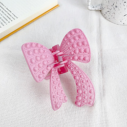 Бледно-Розовый Пластиковые заколки для волос с большими когтями и бантом, аксессуары для волос для женщин и девочек, розовый жемчуг, 105x80 мм