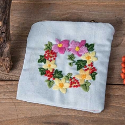 Цветок Наборы для вышивания кошелька для монет для начинающих, наборы для вышивки мешочка для монет своими руками, Набор для рукоделия «Кошелек для мелочи» ручной работы с инструкцией и застежкой-молнией, цветок, 120 мм