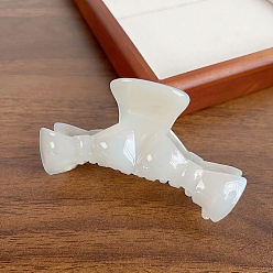 Белый Заколки для волос из ацетата целлюлозы (смола) с бантиком, аксессуары для волос для девочек и женщин, белые, 56x107 мм