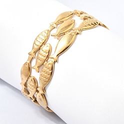 Золотой Рыба 304 браслеты-манжеты из нержавеющей стали для женщин, золотые, внутренний диаметр: 1.99 дюйм (5.05 см)