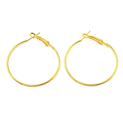 Золотой Железные серьги-кольца Huggie, золотые, 22 датчик, 40x1.2 мм, штифты : 0.6 мм