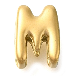 Letter M Ионное покрытие (ip) 304 подвески из нержавеющей стали, реальный 14 k позолоченный, Буква М, 9x6.5x4.5 мм, отверстия : 2x2.5 mm и 3x2.5 мм