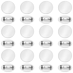 Нержавеющая Сталь Цвет 40 шт. 304 оправы для кабошонов из нержавеющей стали для брошей, плоско-круглые, цвет нержавеющей стали, 25 мм