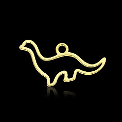Real 18K Gold Plated 201 Stainless Steel Pendants, Dinosaur, Real 18K Gold Plated, 10x19.5x1mm, Hole: 1.8mm