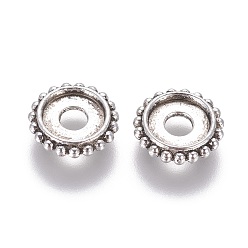 Antique Silver Alloy Spacer Beads, Cadmium Free & Nickel Free & Lead Free, Rondelle, Antique Silver, 10x2mm, Hole: 3mm