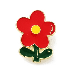 Цветок Броши из золотого сплава, эмалевые булавки, цветок, 30x23x1.5 мм