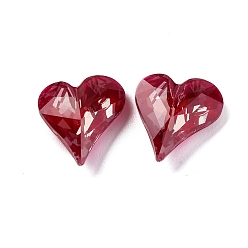 Сиамский Стеклянные стразы кабошоны, назад назад, граненые, сердце, Сиам, 13x12x5.5 мм