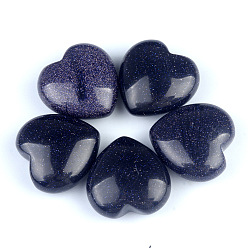 Синий Драгоценный Камень Синтетические целебные камни синего золотого камня, сердечные камни, карманные пальмовые камни для балансировки рейки, 30x30 мм