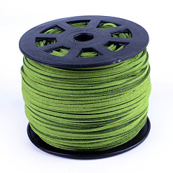 Светло-зеленый Коричневый Замша Faux шнуры, искусственная замшевая кружева, оливковый, 1/8 дюйм (3 мм) x 1.5 мм, около 100 ярдов / рулон (91.44 м / рулон), 300 фут / рулон