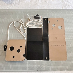 Черный Набор сумок для сотовых телефонов своими руками, включая материалы сумки из искусственной кожи, чёрные, 190x160x60 мм