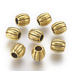 Antik Golden Tibetischer stil legierung perlen, Melone, Bleifrei und cadmium frei, Antik Golden, 9x9.5 mm, Bohrung: 3.8 mm