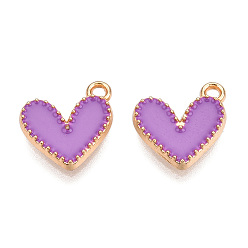 Средняя Орхидея Сплав эмали прелести, без кадмия, без никеля и без свинца, золотой свет, шарма сердца, средне орхидеи, 14x13.5x2 мм, отверстие : 1.5 мм