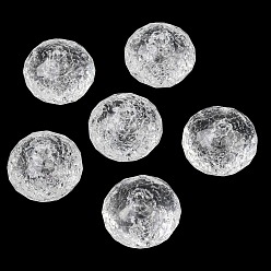 Clair Perles acryliques transparentes craquelées, plat rond, facette, clair, 20x26mm, Trou: 2.8mm, environ60 pcs / 500 g