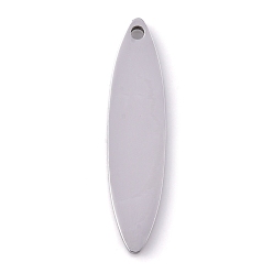 Нержавеющая Сталь Цвет Не тускнеющие 304 подвески из нержавеющей стали, штамповка пустой метки, лазерная резка, лошадиный глаз , цвет нержавеющей стали, 29.5x7x1.5 мм, отверстие : 1.4 мм