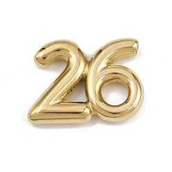 Золотой 304 подвески из нержавеющей стали, число 26 прелести, ионное покрытие (ip), золотые, 21x28x5 мм, отверстие : 2 мм