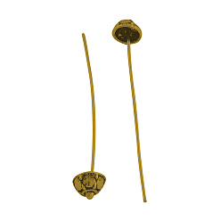 Античное Золото Латуни фантазии контакты, со сплавочной фурнитурой, без кадмия и без свинца, античное золото , 53x8 мм, штифты : 1 мм