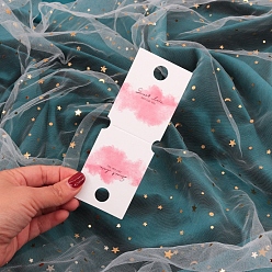 Pink 100 шт. складные бумажные карты для демонстрации ювелирных изделий с облачной печатью, для показа ожерелья, прямоугольные, розовые, 14x5 см