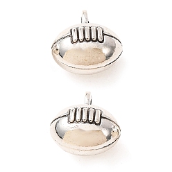 Antique Silver Tibetan Style Alloy Charms, Rugby Charms, Antique Silver, 13x12.5x9.5mm, Hole: 2mm, about 278pcs/1000g