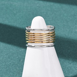 Золотой & Цвет Нержавеющей Стали 304 открытые кольца манжеты из нержавеющей стали, без свинца, без кадмии и без никеля, золотые и нержавеющая сталь цвет, 2 мм, 18 мм