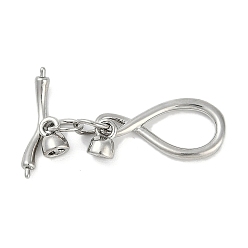 Платина Латуни Переключить застежками, без кадмия, без никеля и без свинца, бесконечный, платина, бесконечно: 23x9.5x2мм, отверстие : 2 мм, бар: 17.5x8.5x2 mm, отверстие : 2 мм, штифты : 1 мм