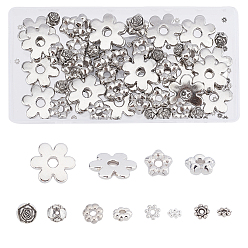 Platinum CCB Plastic Beads, Flower, Platinum, 120pcs/box