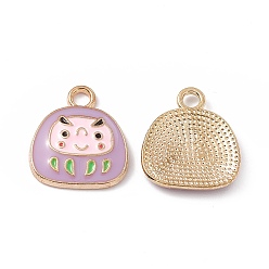 Thistle Alloy Enamel Pendants, Tumbler Charm, Golden, Thistle, 18x16x2.5mm, Hole: 2.5mm