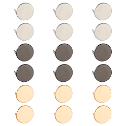 (52) Непрозрачная лаванда 18 наборы 3 цвета цинковый сплав сумки декоративные застежки, штамповка пустых тегов, с железной прокладкой, плоско-круглые, разноцветные, 2.45x1.75 см, 6 наборы / цвет