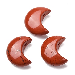 Красный Камень Натуральный красный бисер яшма, 3d форма полумесяца, Топ пробуренной, 25~25.5x20~21x9~10.5 мм, отверстие : 2.5 мм