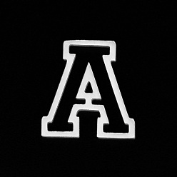 Letter A Устойчивые к потускнению 201 подвески из нержавеющей стали, лазерная резка, буквы, без отверстия , letter.a, 12x11x1 мм