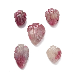 Турмалин Резные подвески из натурального турмалина, лист прелести, 11.5~16x9~13x5~6 мм, отверстие : 1 мм