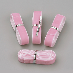 Pearl Pink 5/8 inch Single Face Velvet Ribbon, Pearl Pink, 5/8 inch(16mm), about 1.094yards/bundle(1m/bundle)