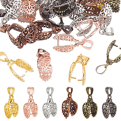 (52) Непрозрачная лаванда 36шт. 6 цвета латунные щипцы для льда, полый, разноцветные, 18.5 мм, отверстие : 5x4 мм, 6 шт / цвет