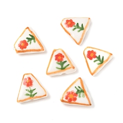 Треугольник Цветочная тема фарфоровые бусины ручной работы, треугольные, 15.5~16.5x16.5~17.5x5.5 мм, отверстие : 1.5~1.6 мм